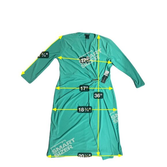 SOHO Apparel Green Twist Front Midi Dress | Size L | NWT - Picture 5 of 9